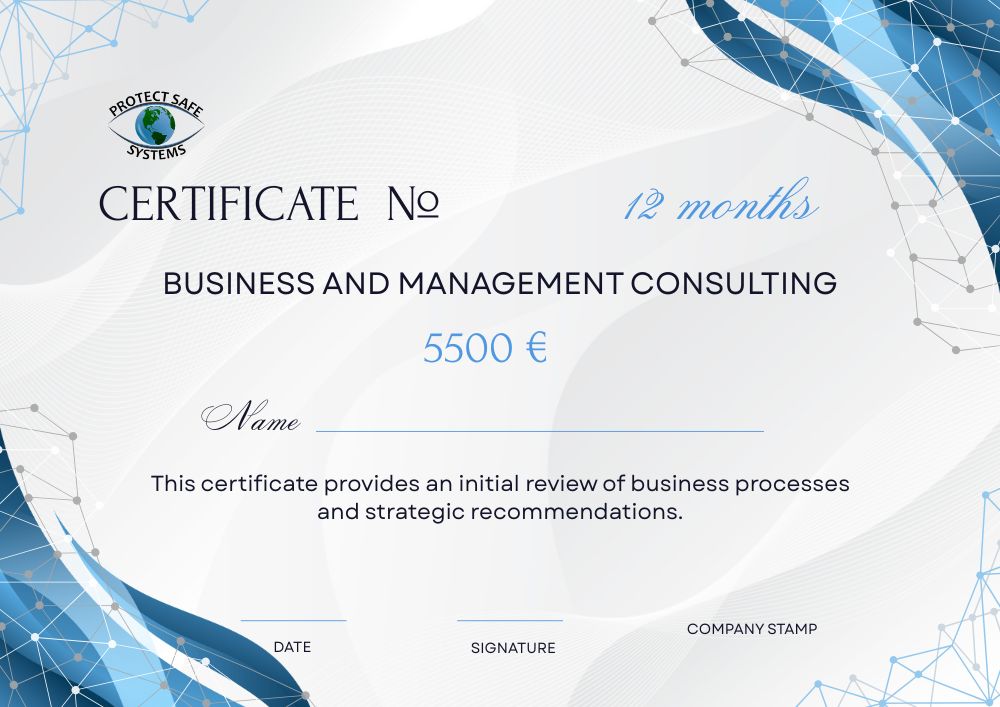 This certificate provides an initial review of business processes and strategic recommendations.